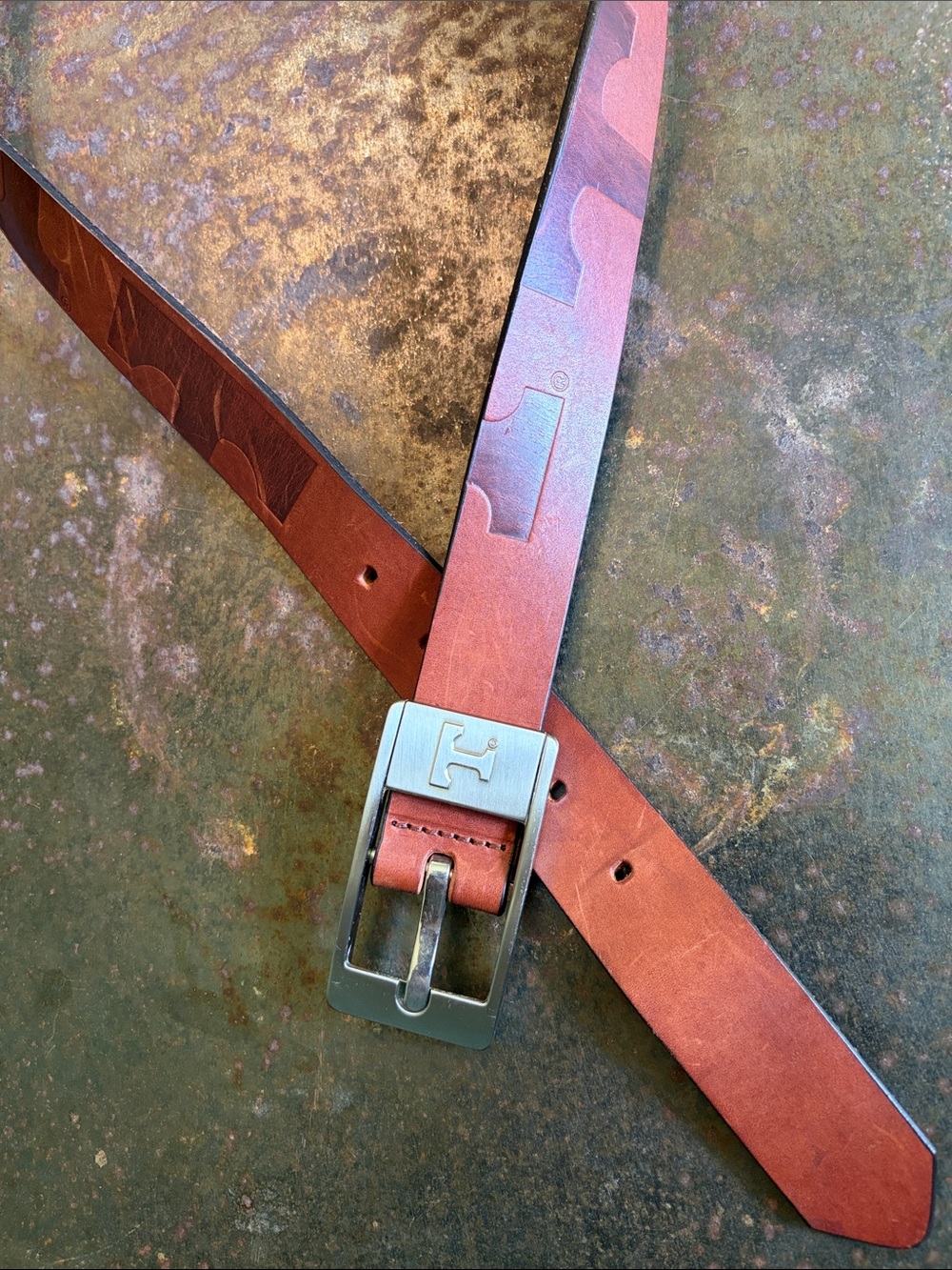 Tennessee Volunteers Brandish Leather Men's Brown Belt by Eagles Wings. 36